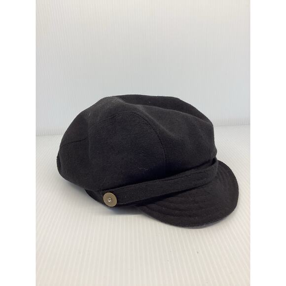 Black Cadet Style Women’s Hat Button Trim - Picture 2 of 5